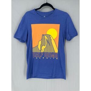 Yosemite Shirt Mens Small Blue Graphic Tee Half Dome Hiking Outdoors Camping